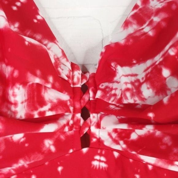 CACIQUE Tankini Top Swim Tie Dye Red White 40DDD - Picture 6 of 11